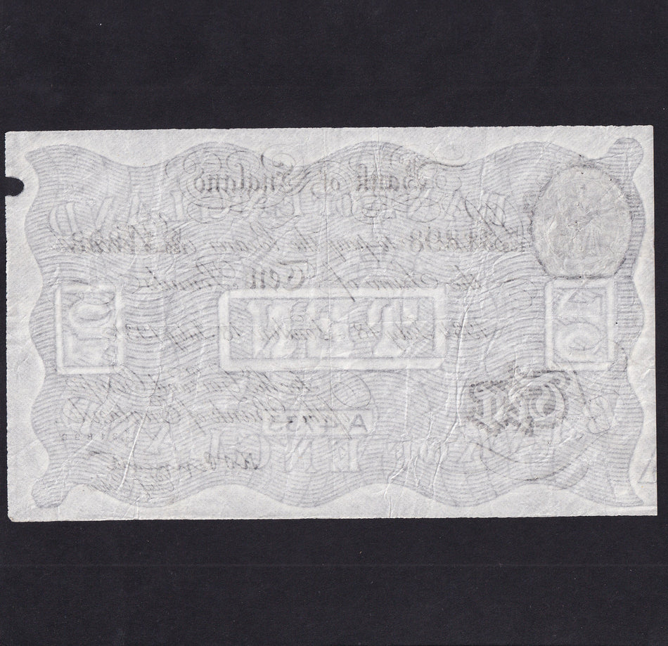 Operation Bernhard - Nazi forgery 1942-44, Peppiatt, £10, 18th July 1934, K139 31898. VF