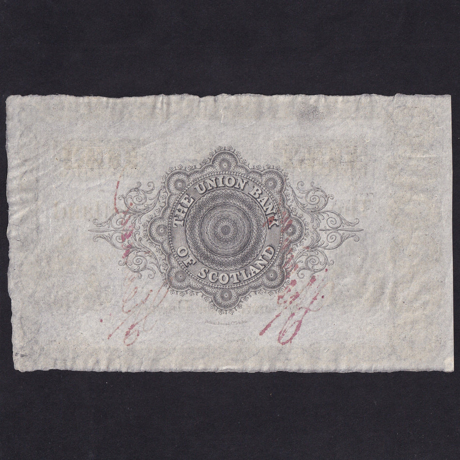 Scotland (PS767s) Union Bank of Scotland, £10 unissued note used as specimen, 1860-62, PMSU33, Good EF