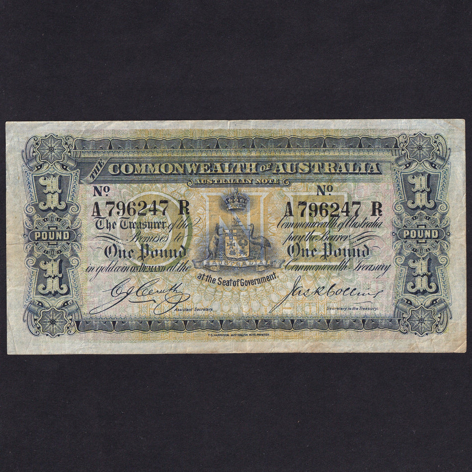 Australia (4d) £1, 1918, Creutty/ Collins, A796247R, Fine/VF