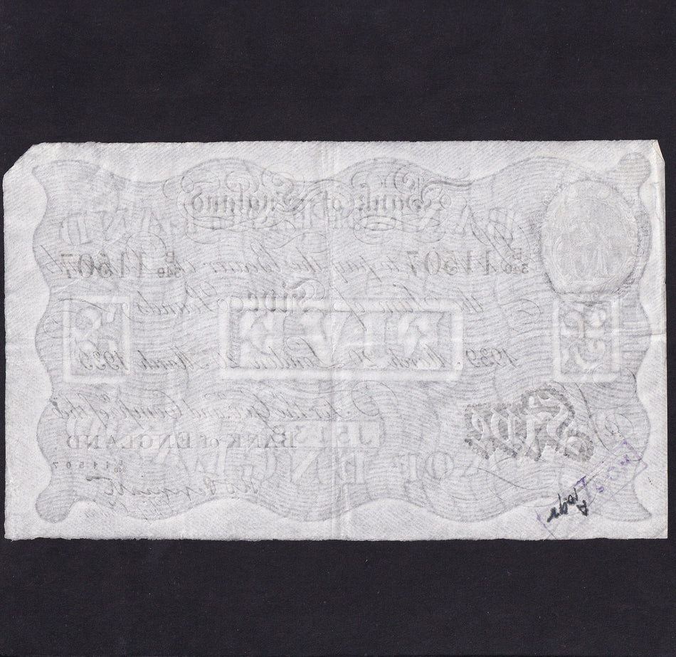 Bank of England (B241) Peppiatt, £5, 20th March 1939, B340 11507, ink notation, VF