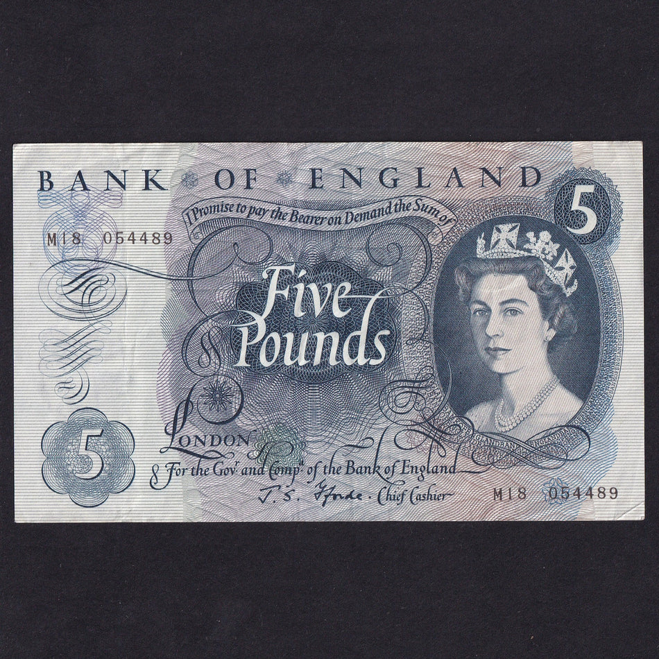 Bank of England (B313) Fforde, £5 replacement, M18 054489, Fine/VF