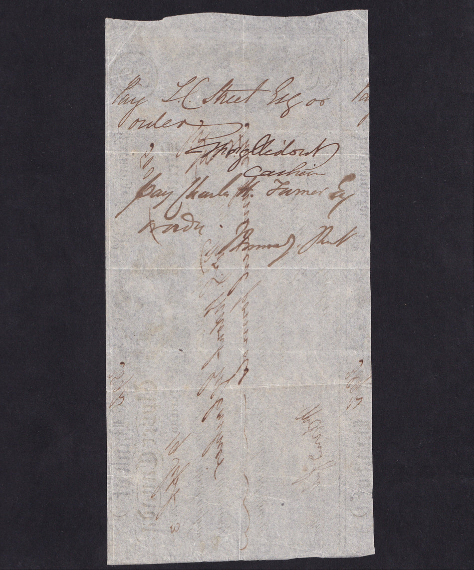 Canada, £500 sight note, 1853, for Bank of Upper Canada, Toronto, VF