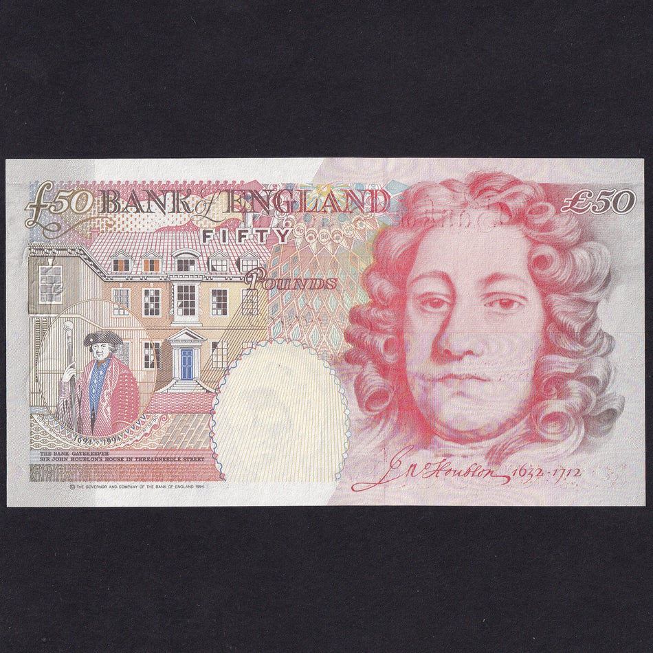 Bank of England (B385/ C147) Lowther, £50, J01 000415, normally the first 500 notes go to bank staff this did, UNC
