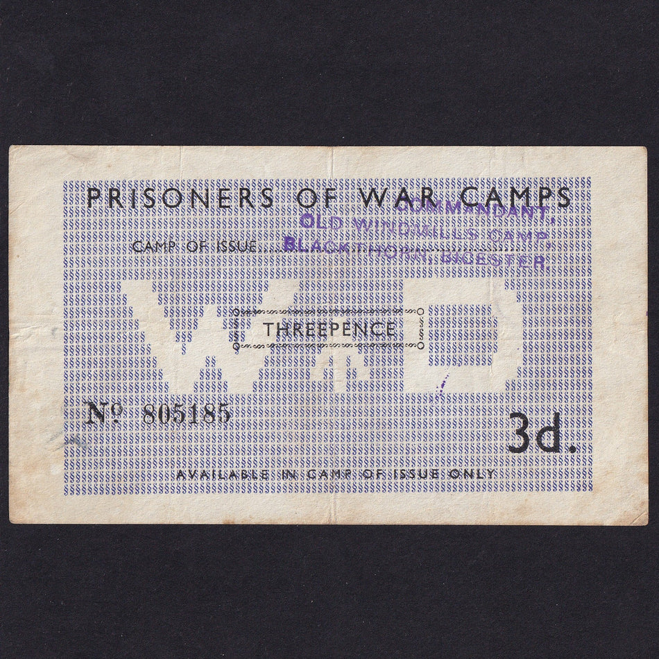 POW Camps in UK for Axis, 3d, no.805185, for OLD WINDMILLS CAMP, BLACKTHORN, BICESTER, Fine