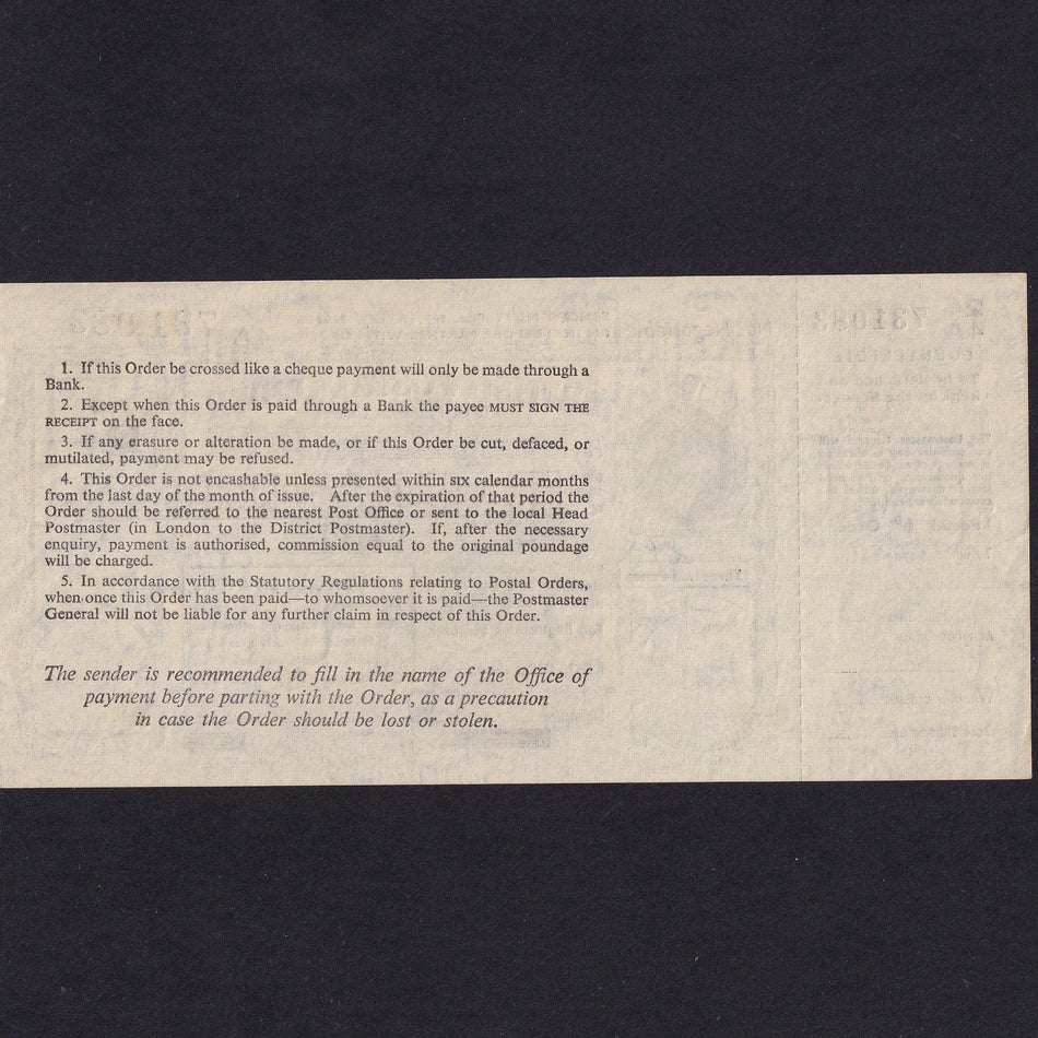 Jamaica, Six Pence Postal Order, 1962, 244A 731083, Good EF
