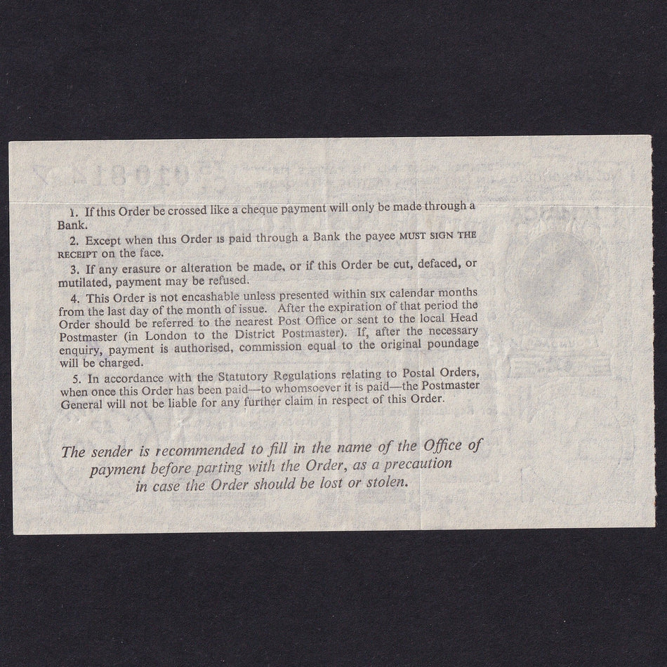 Jamaica, 2 Shillings & Six Pence Postal Order, 1967, 75C4 010812, Good EF