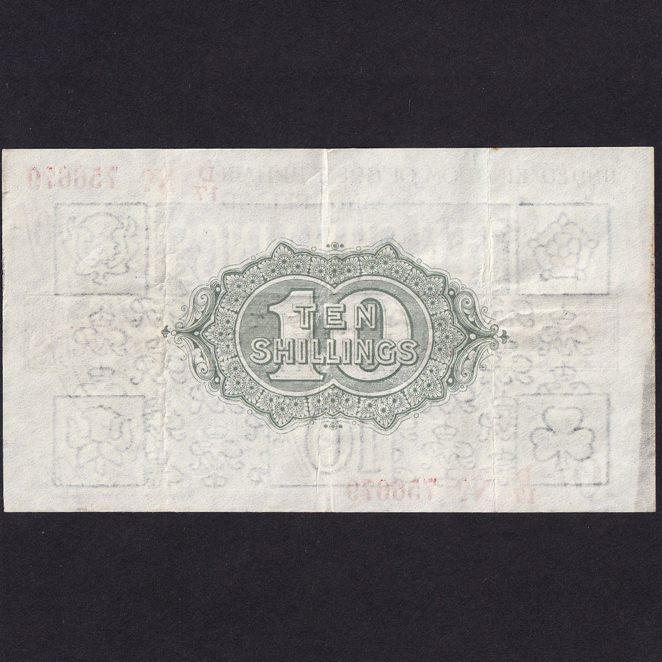 Treasury Series (T26) Fisher, 10 Shillings, D17 756679, Dash, VF