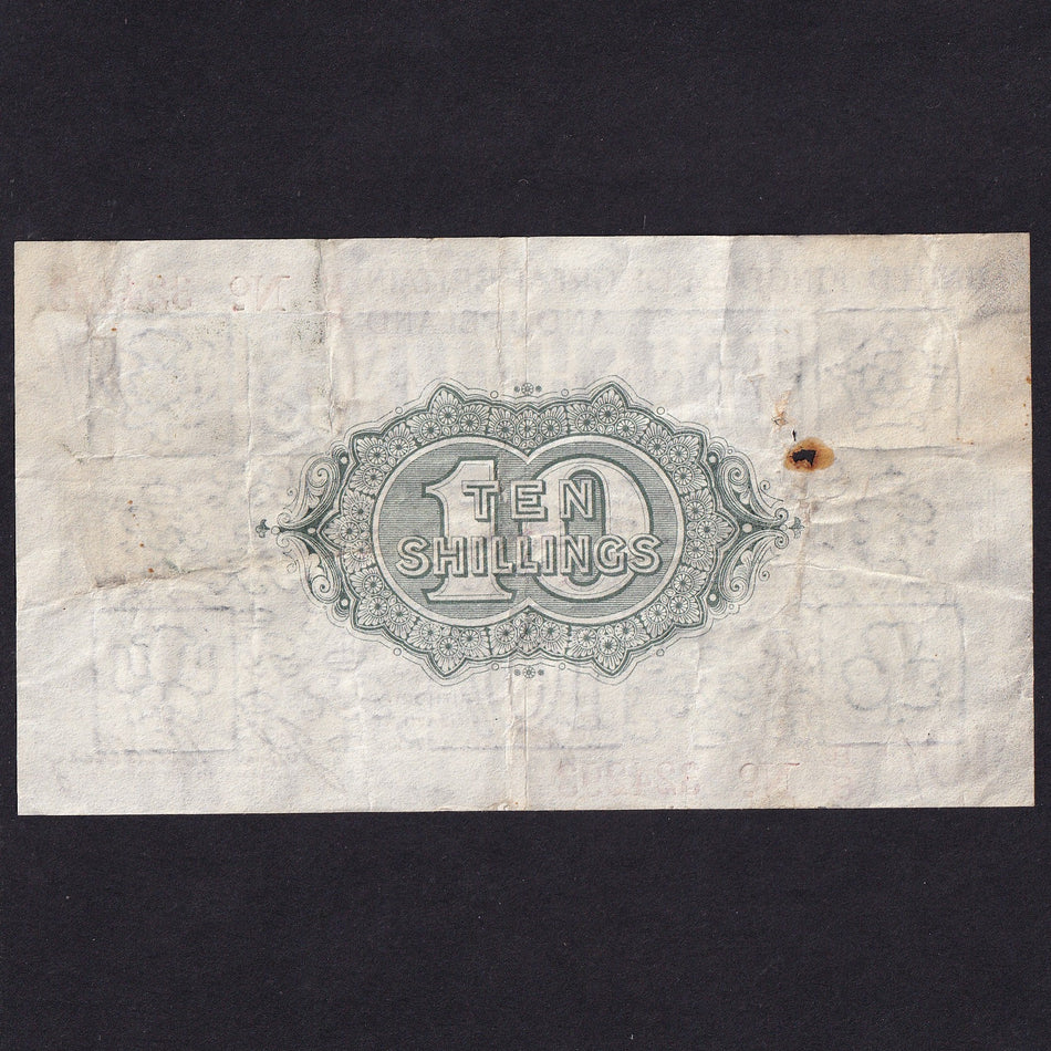 Treasury Series (T20) Bradbury, 10 Shillings, 3rd issue, B8 No.324293, A/VF