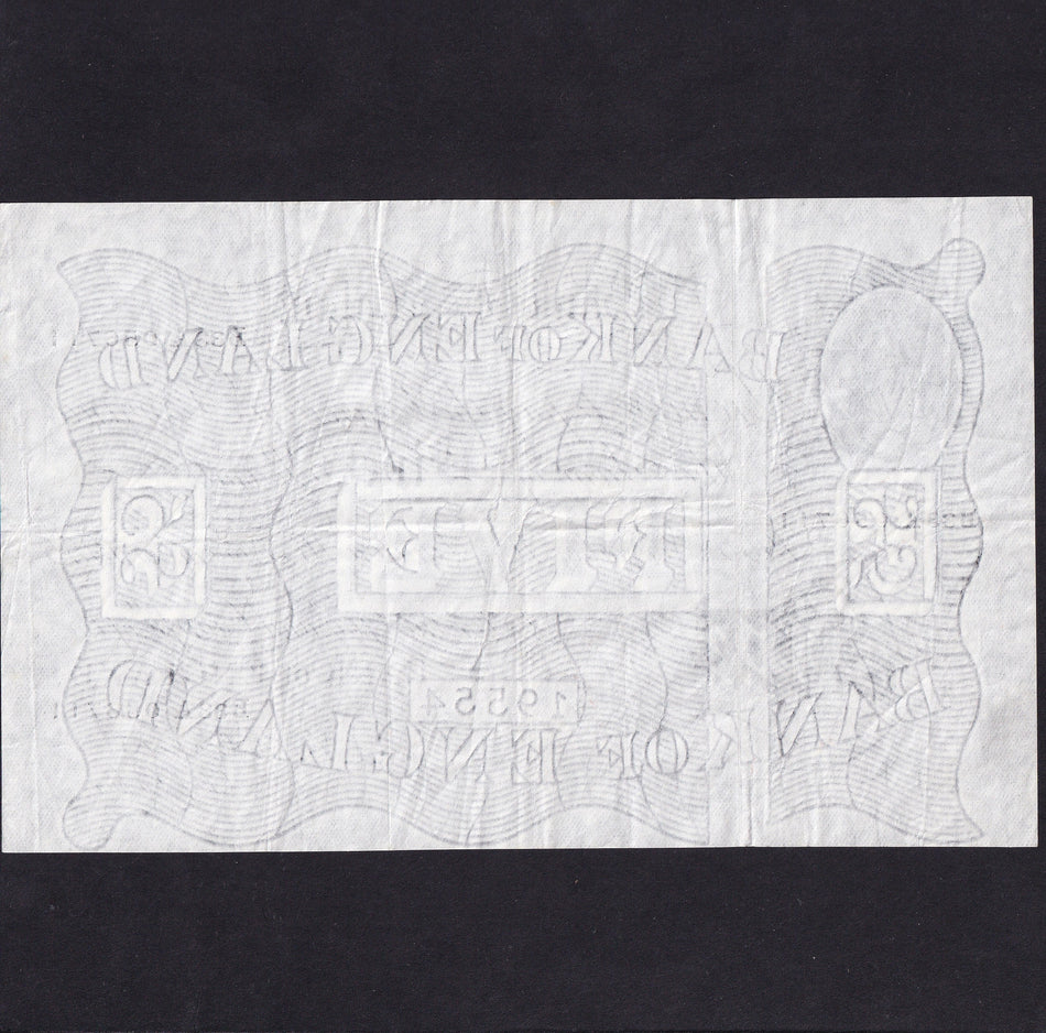 Bank of England (B276) O'Brien, £5, 16th November 1955, B33A 056711, VF