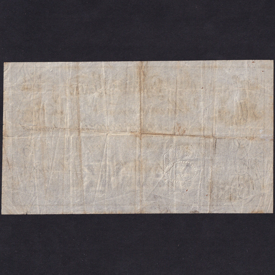 Provincial - Nottingham, £1, 18xx, for Willm Nunn & Company, unissued note, Outing 1616, the Grant plate note, some small holes & rust, Fine