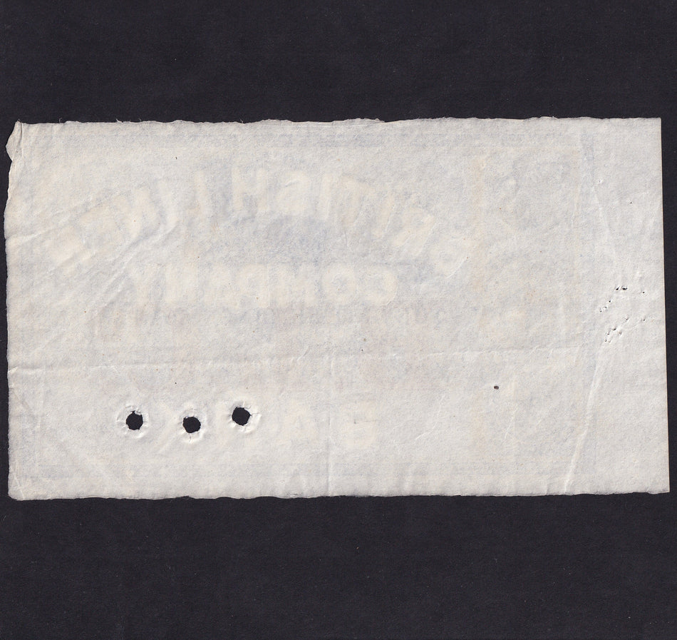Scotland (P173s) British Linen Company, £20 no serial specimen, 31st August 1901, PMS BL47bs, pinholes, Good EF