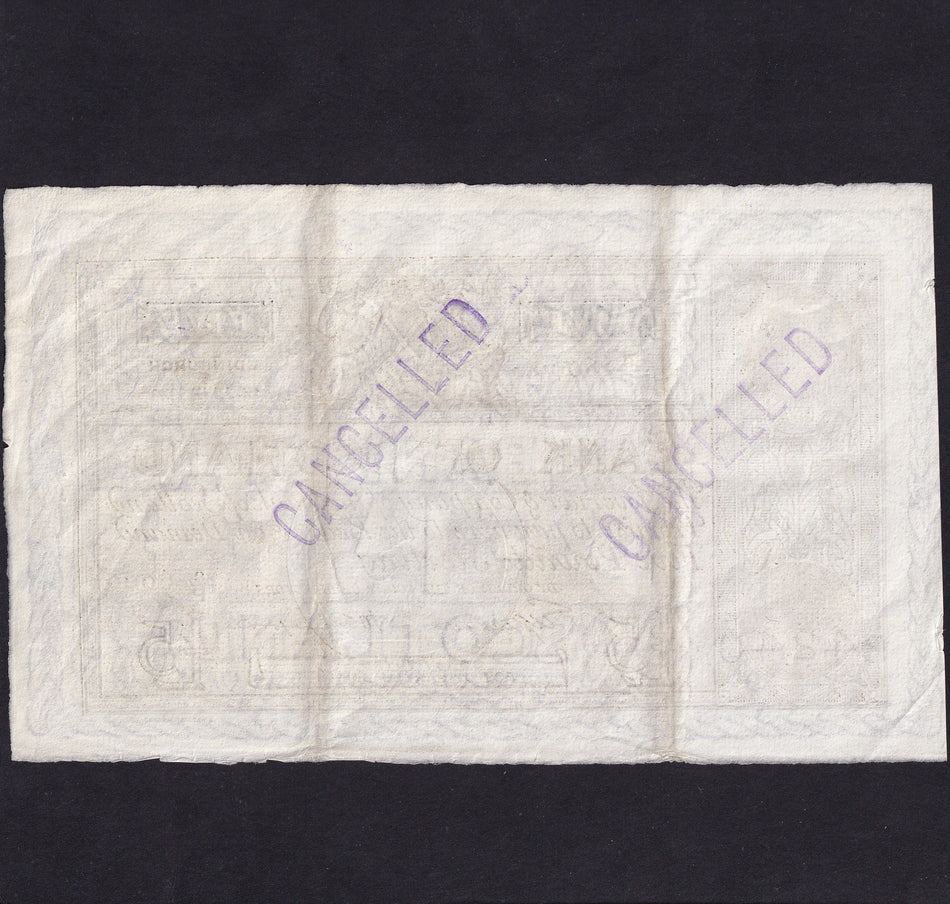 Scotland (P92c) Bank of Scotland, Elphinstone/Crawford  £5 24th June 1942 Note 8/P 6000 cancelled for use as a specimen, Elphinstone/ Crawford, BA101c, Good VF