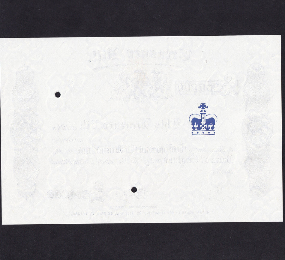 Treasury Bill £250,000 specimen, 1998-2002, S000000, Burns signature, UNC