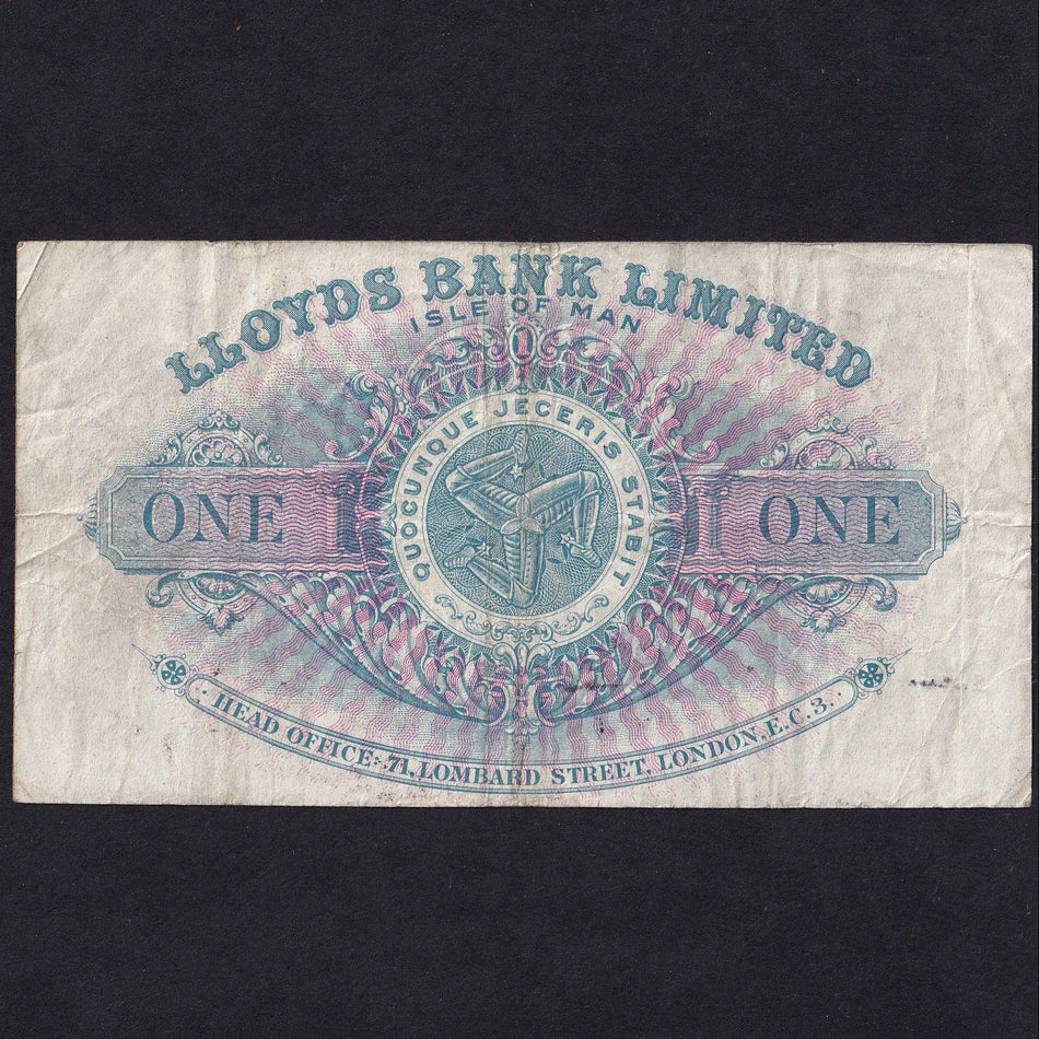 Isle of Man (P13a) Lloyds Bank, £1, 29th April 1960, Berry/ Collister, No.D48379 (47 outstanding), M340, biro marks, Fine