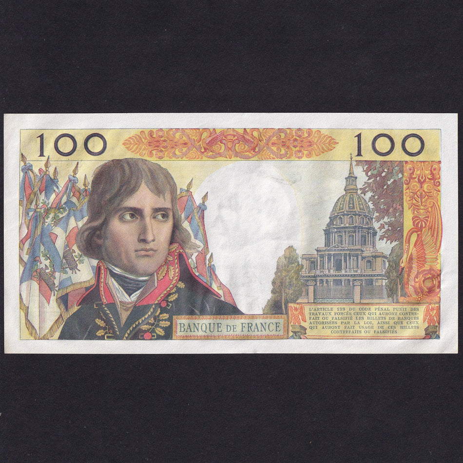 France (P144) 100 NF, 1963, Napoleon, H.220 34932, pinholes, Good EF
