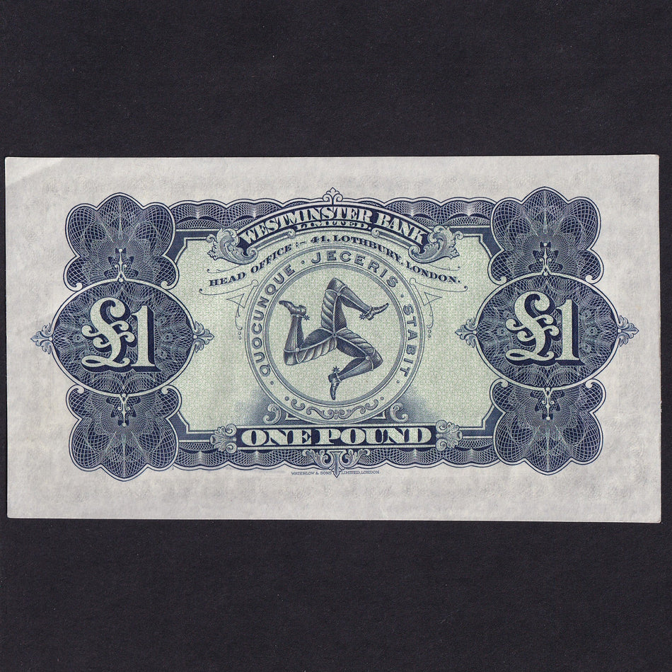 Isle of Man (P23Ab) Westminster Bank Limited, £1, 21st October 1960, note no.239999, M314, (134) notes outstanding, A/UNC