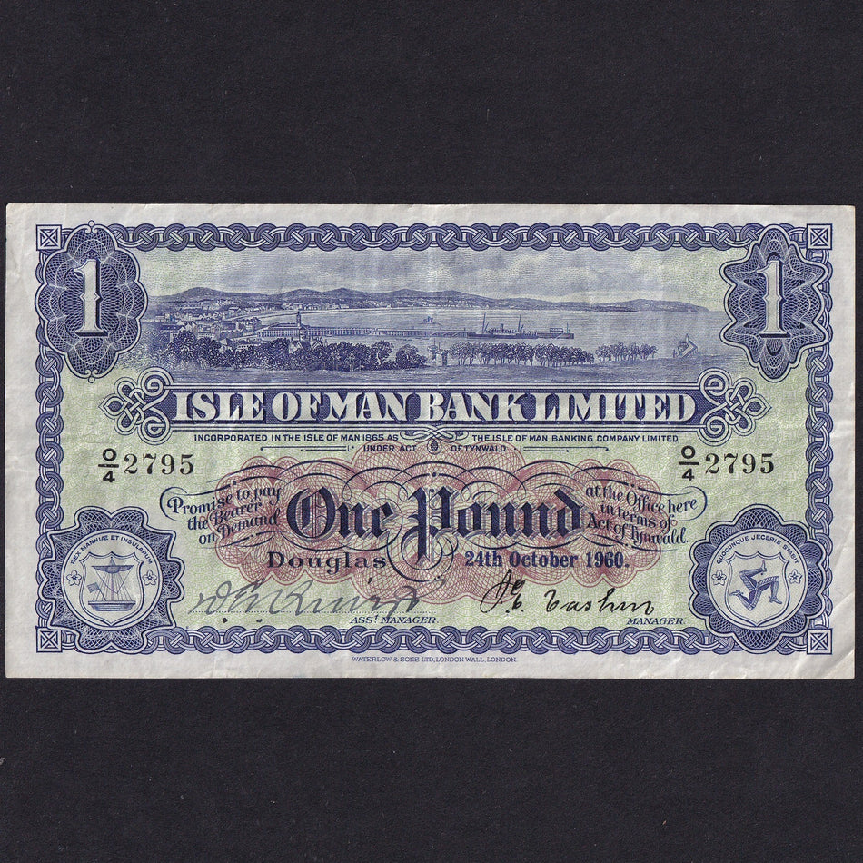 Isle of Man (P.6d) Isle of Man Bank Limited, £1, 24th October 1960, last date, note no.0/4 2795, Cashin/ Quirk, M283, Good VF