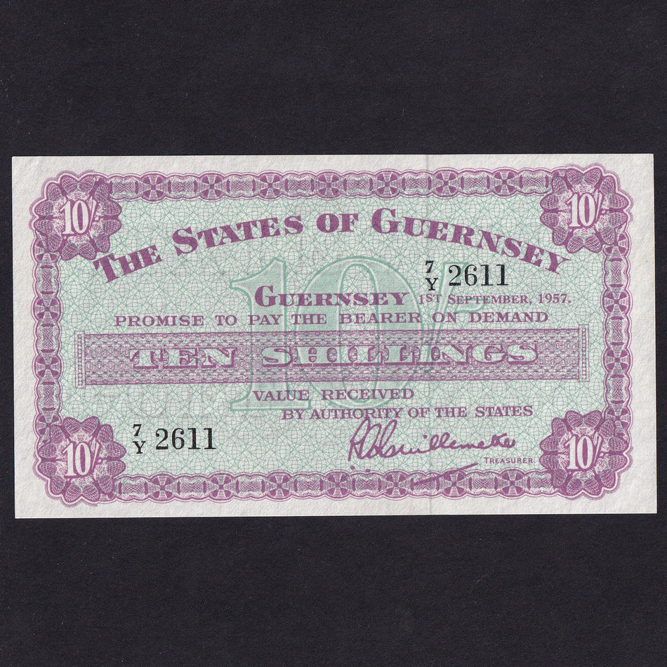 Guernsey (P42a) 10 Shillings, 1st September 1967, 7/Y 2611, A/UNC