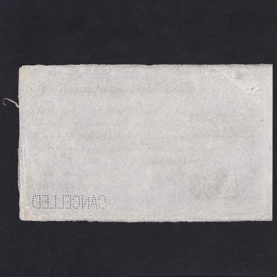 Provincial - Wilts & Dorset Banking Company, £5 specimen, 18xx, Fordingbridge, Outing 792a, EF