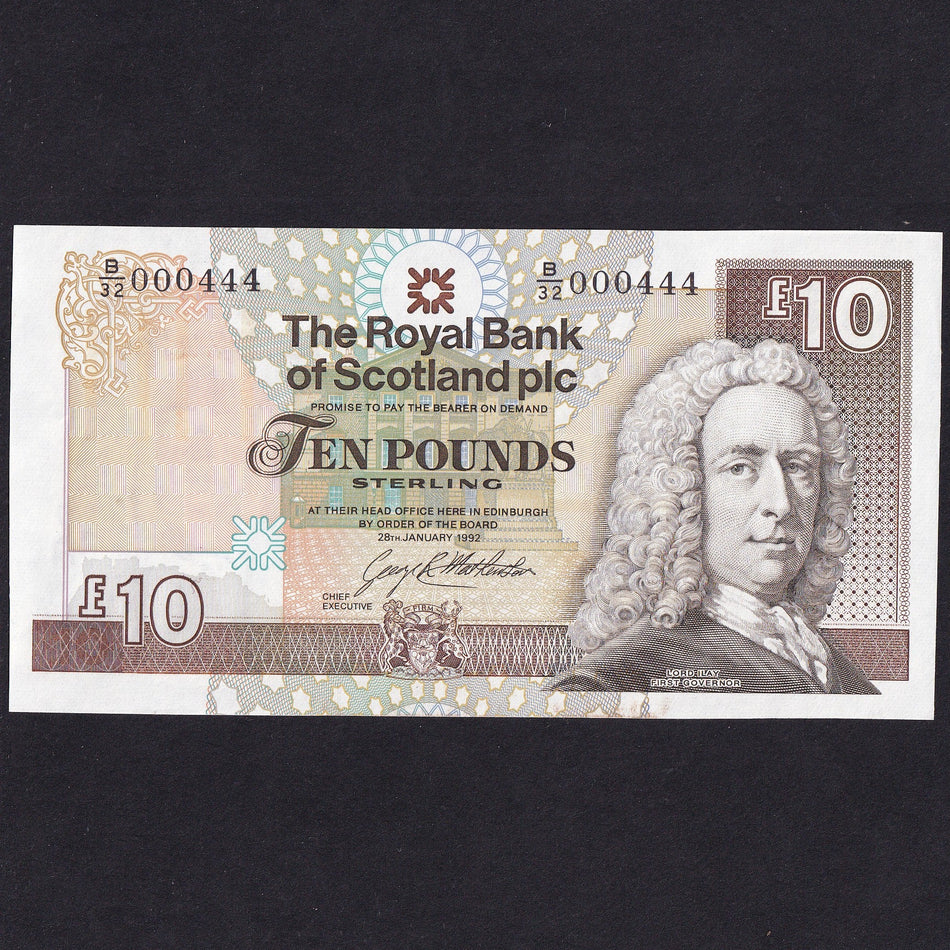 Scotland (P353a) Royal Bank of Scotland, £10, 28th January 1992, Mathewson, B/32 000444, first million, UNC