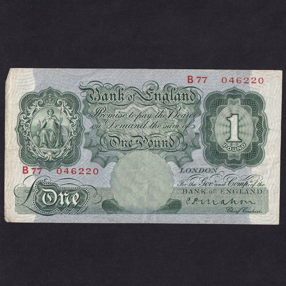 Bank of England (B212) Mahon, £1, 1928, B77, Fine