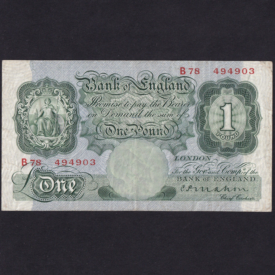 Bank of England (B212) Mahon, £1, 1928, B78, Fine