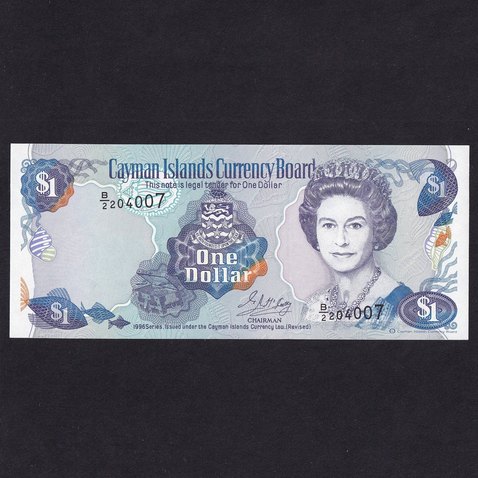 Cayman Islands (P16b) $1, 1996, QEII, B/2, UNC