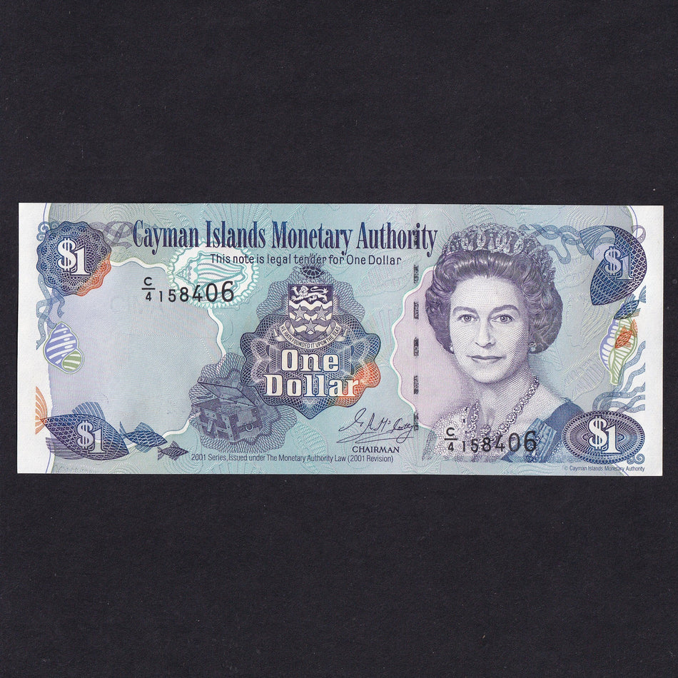 Cayman Islands (P26c) $1, 2001, QEII, C/4, UNC