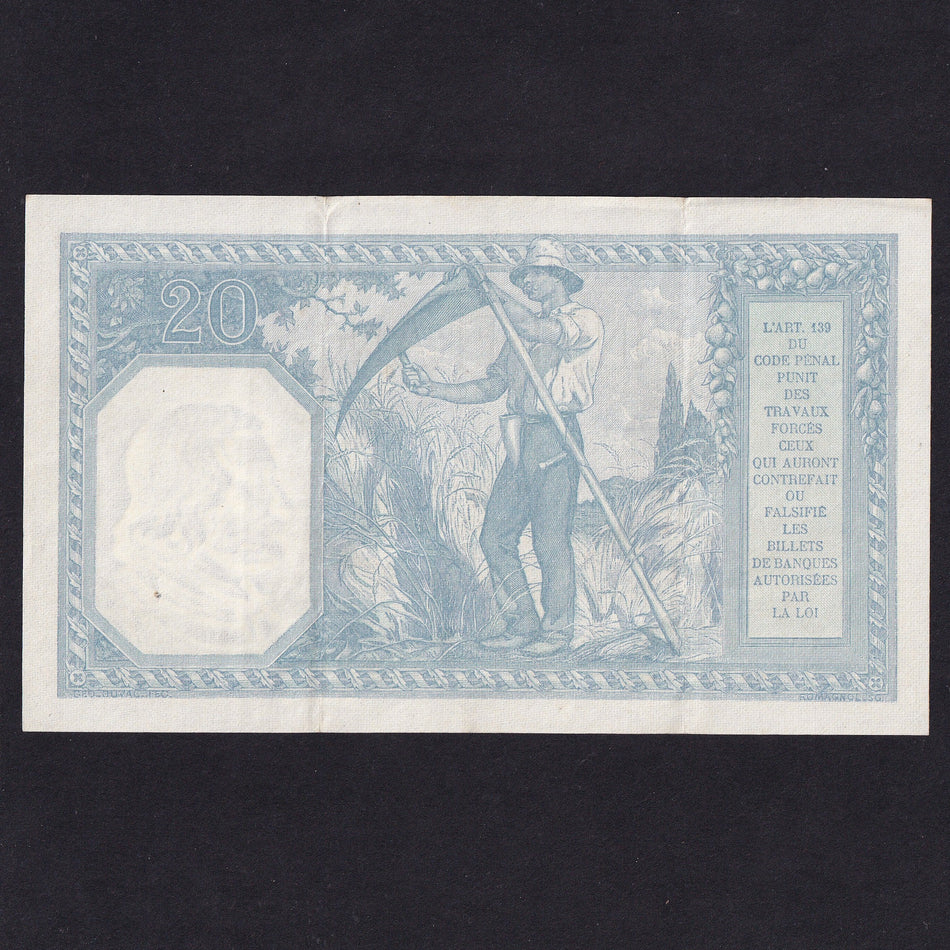 France (P74) 20 Francs, 8th March 1918, Bayard, Q4114876, two folds, otherwise EF, strong paper, pinhole, A/EF