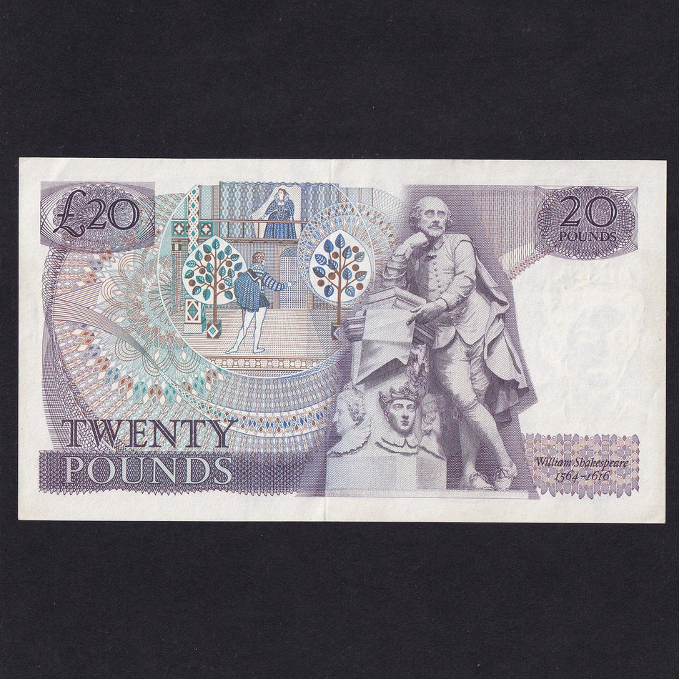 Bank of England (B328) Page, £20, A06 000001, the first note of the cashier, the earliest Shakespeare no.1 as the Fforde £20 in Royal collection, only three other no.1 notes could ever turn up - B350 E01, B351 01A and B355 01L, A/UNC