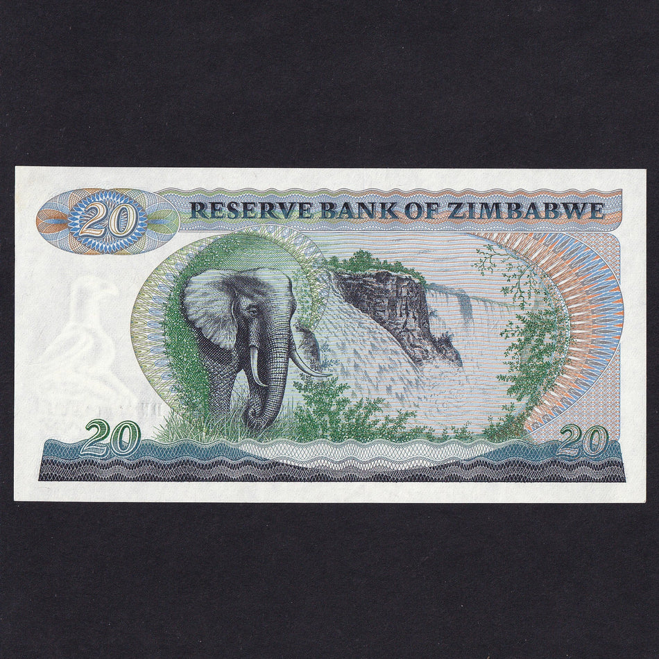 Zimbabwe (P.3a) $20 replacement, Salisbury 1980, signature 1 Crough, DW 0000795A, UNC