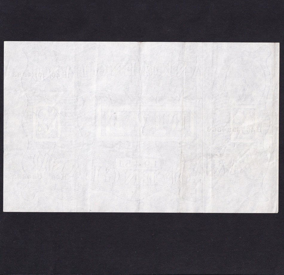 Bank of England (B255) Peppiatt, £5, 19th February 1945, H46 084883, thick paper, Fine/VF