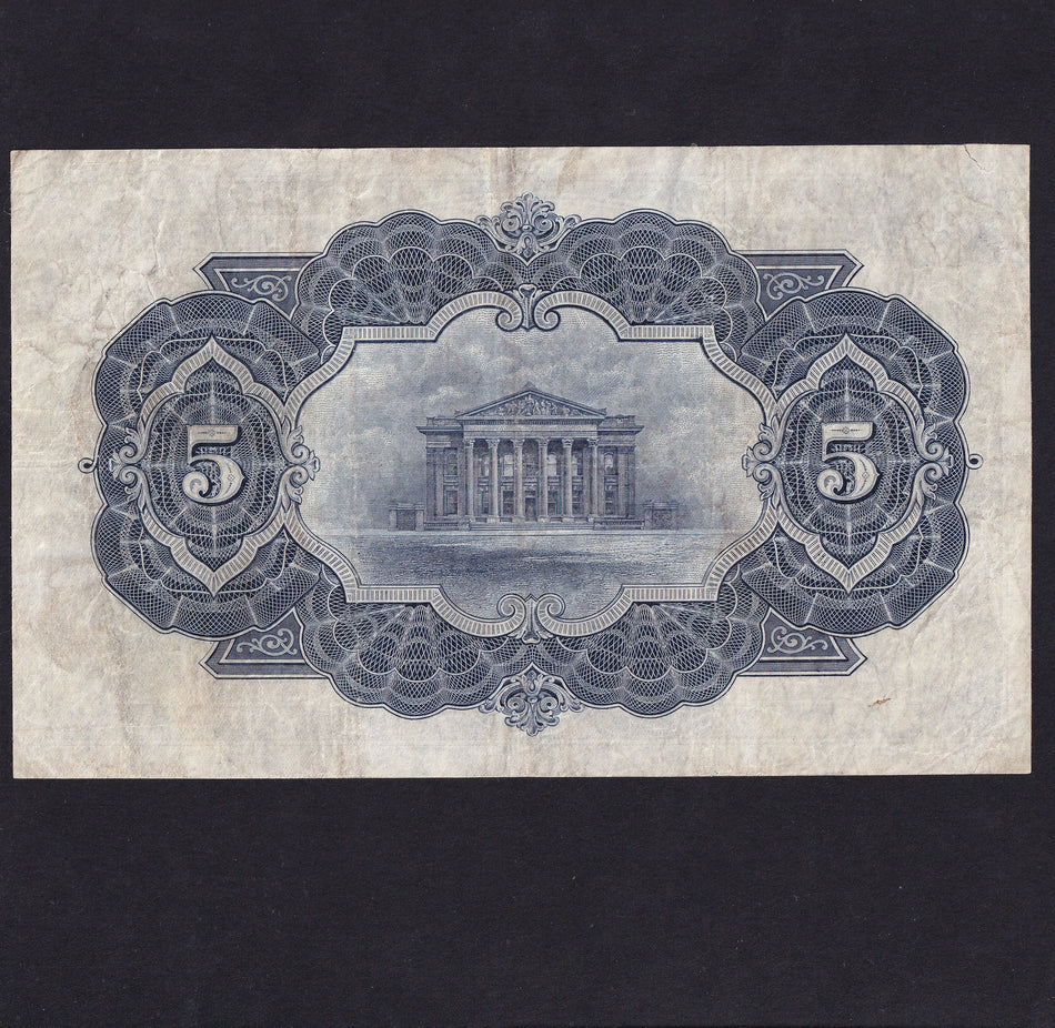 Scotland (PS328b) Commercial Bank of Scotland Limited, £5, 20th November 1937, 14M 07249, PMS CO62c, VG