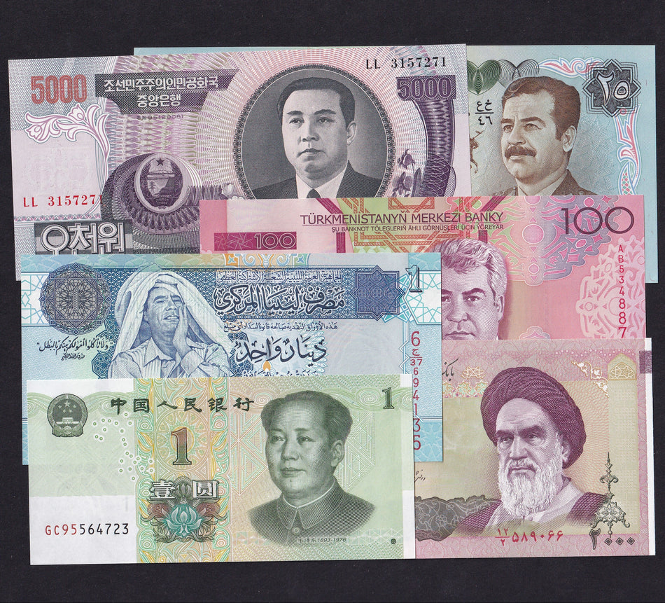 The Tyrant Collection, 6 notes featuring dictators from around the world, UNC