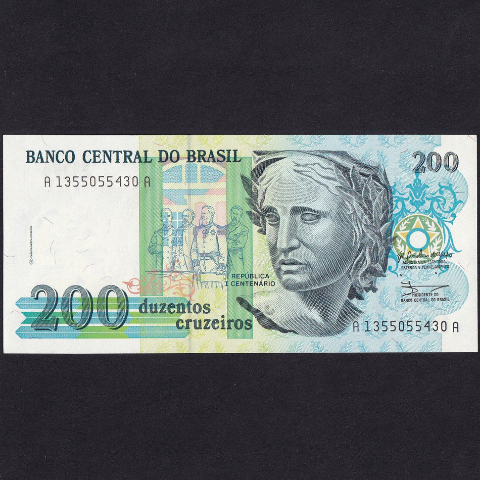 Brazil (P229) 200 Cruzeiros, 1990, UNC