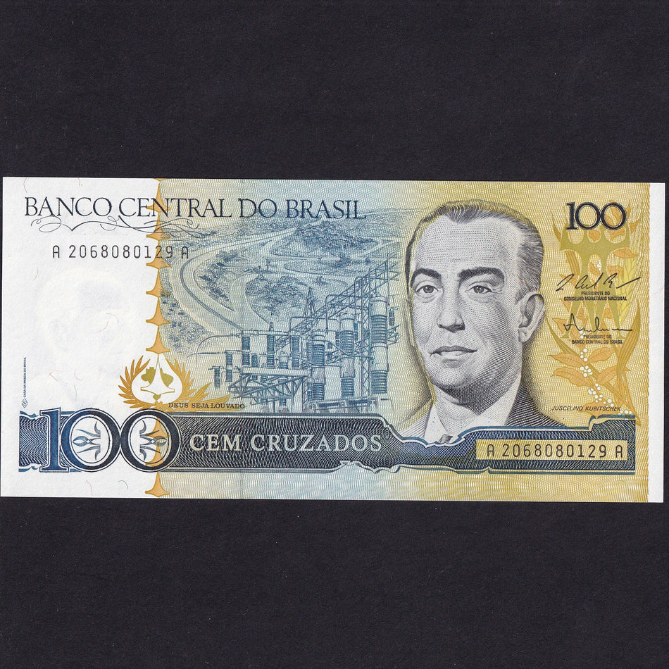 Brazil (P211c) 100 Cruzados, 1987, signature 25, UNC