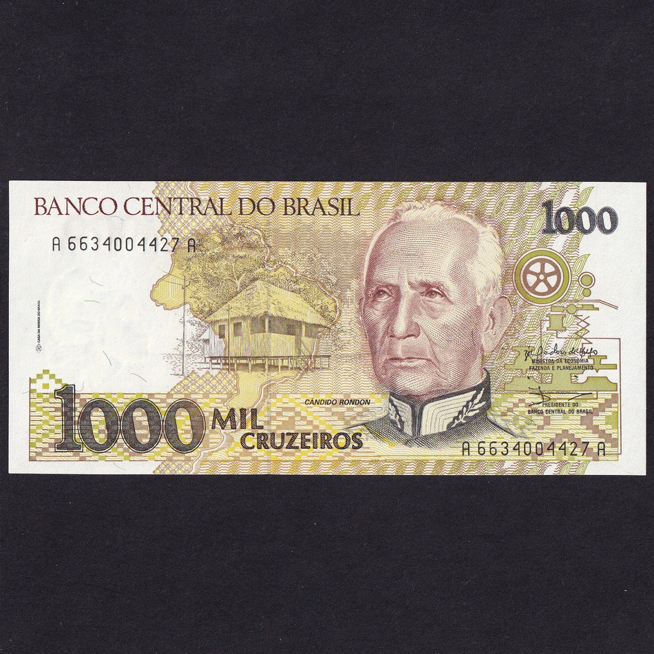 Brazil (P231b) 1000 Cruzeiros, 1990, MINISTRA DA ECONOMIA, UNC