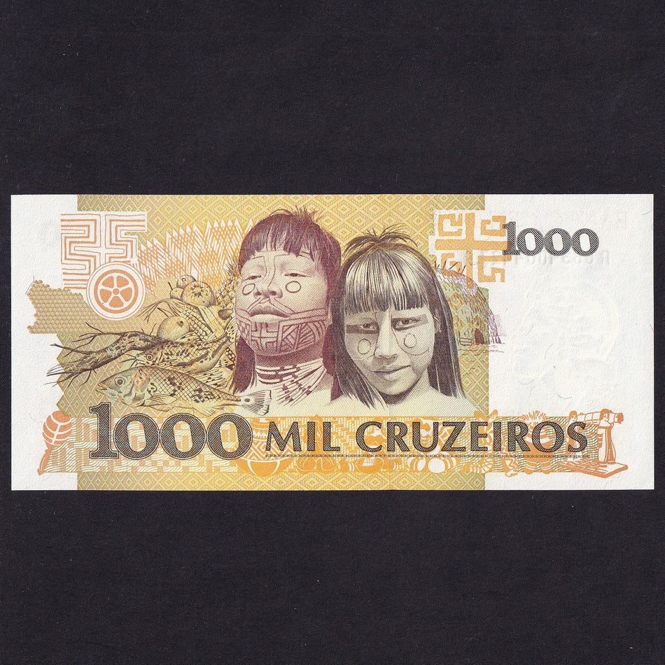 Brazil (P231b) 1000 Cruzeiros, 1990, MINISTRA DA ECONOMIA, UNC