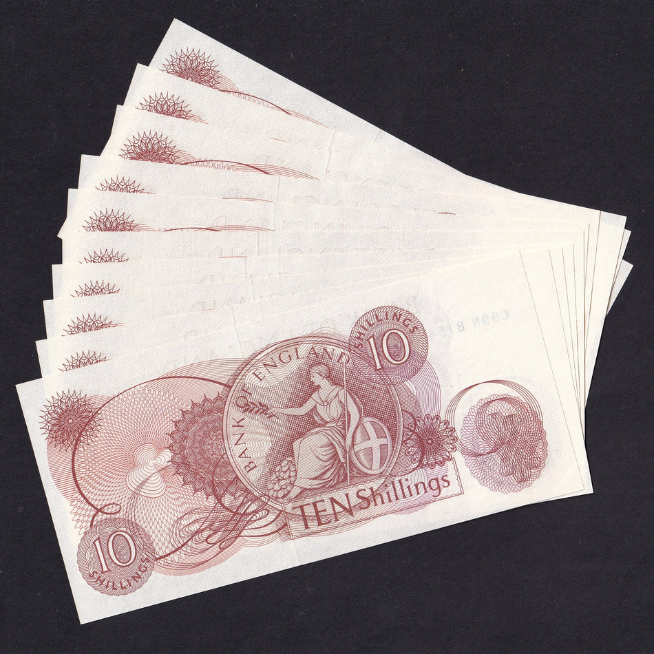 Bank of England (B310) Fforde, 10 Shillings, ten notes in sequence, C99N, UNC