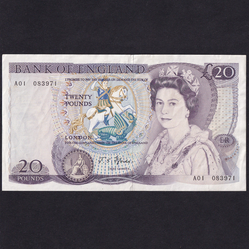 Bank of England (B318) Fforde, £20, A01 083971, first million, VF