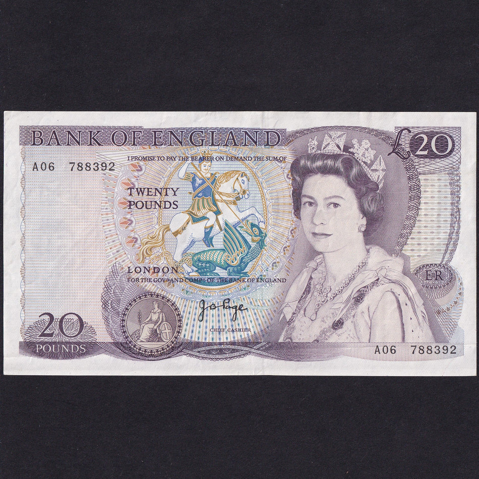 Bank of England (B328) Page, £20, A06 788392, first million, VF
