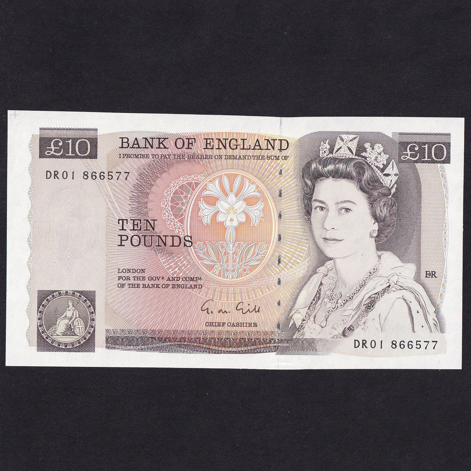 Bank of England (B354) Gill, £10, DR01 866577, first million, UNC