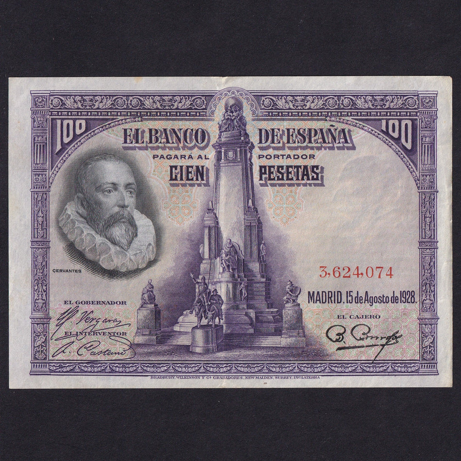 Spain (P78a) 100 Pesetas, 1928, Fine/VF