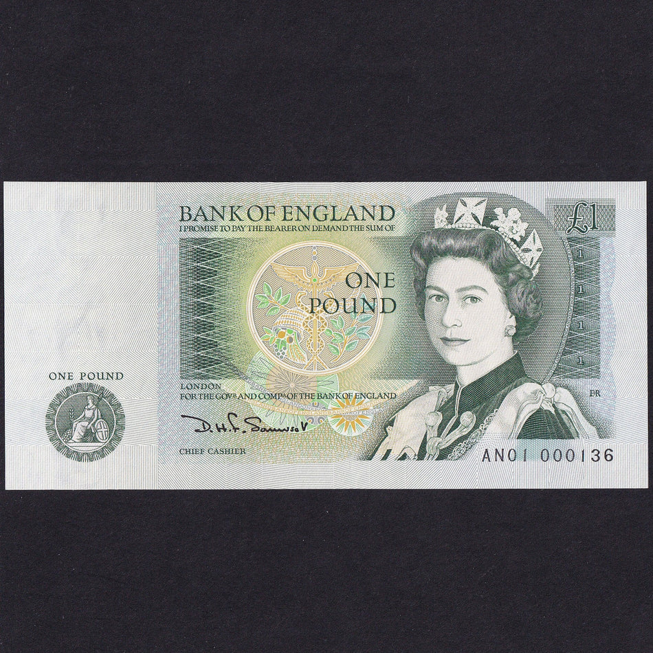 Bank of England (B341) Somerset, £1, AN01 000135, first million, UNC