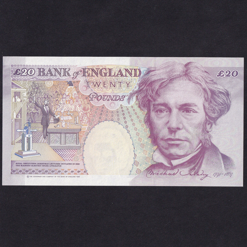 Bank of England (B386/C144) Lowther, £20, DA01 999203, first million, UNC
