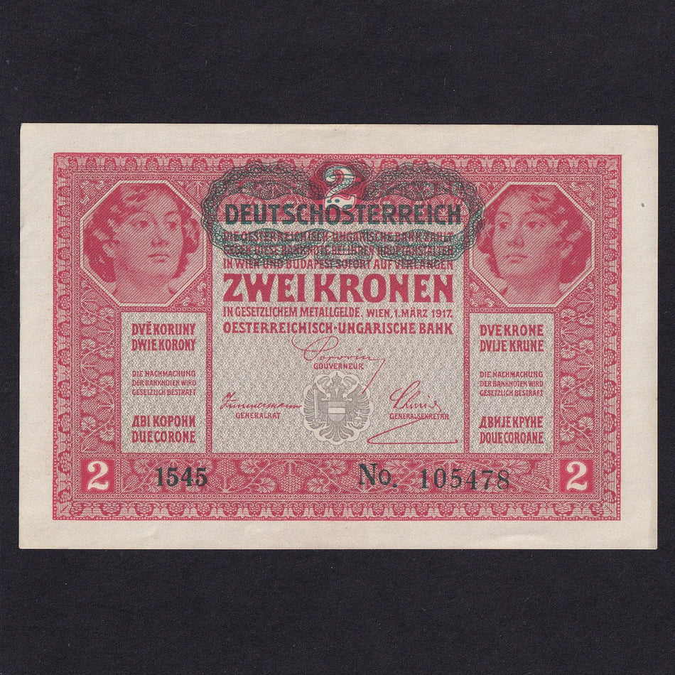 Austria (P50) 2 Kronen, 1922, A/UNC