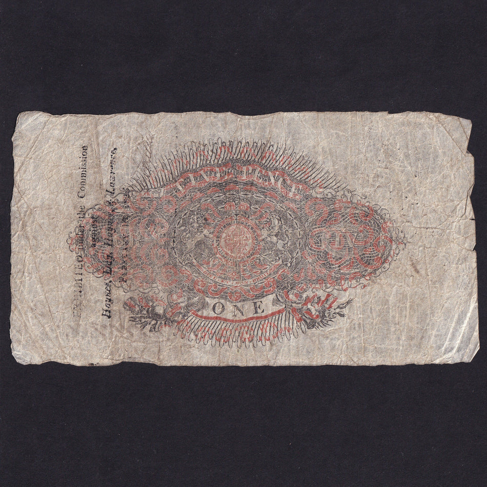Provincial - Llanelly Bank Carmarthenshire, £1, 1825, for Haynes, Day etc., Outing 1266b, signed Lawrence, note 872, pinholes, VG