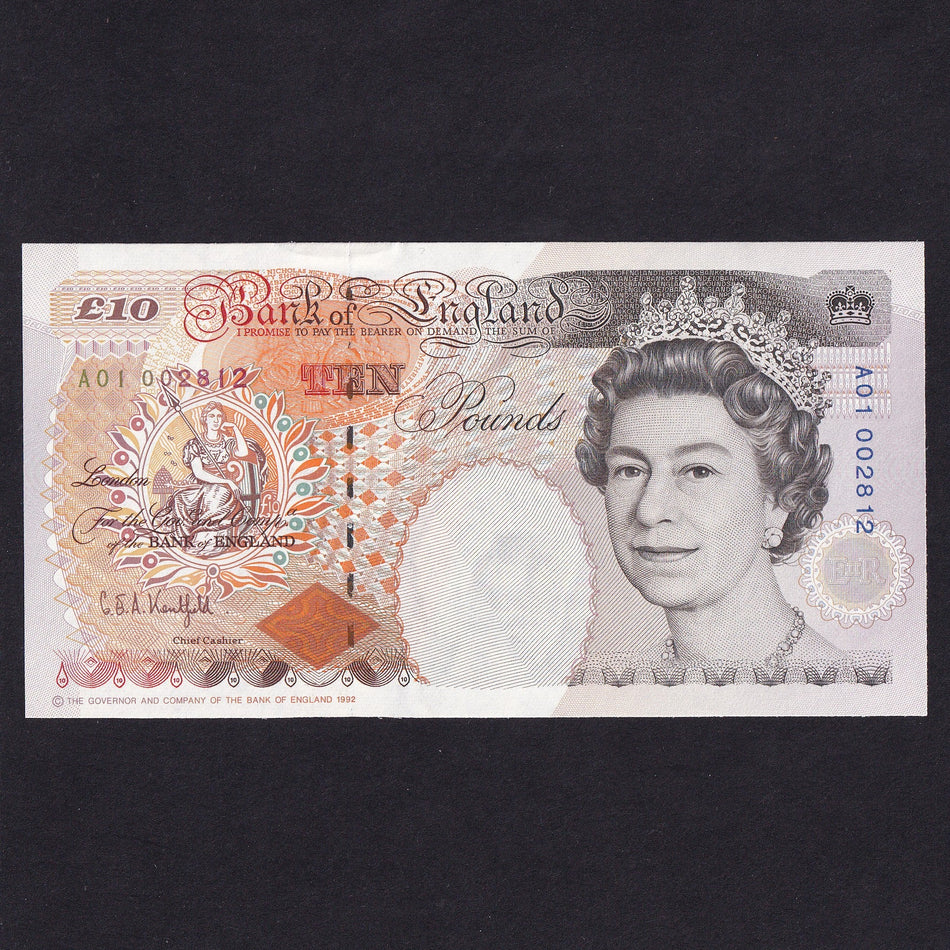 Bank of England (B366) Kentfield, £10, A01 002812, first million, UNC