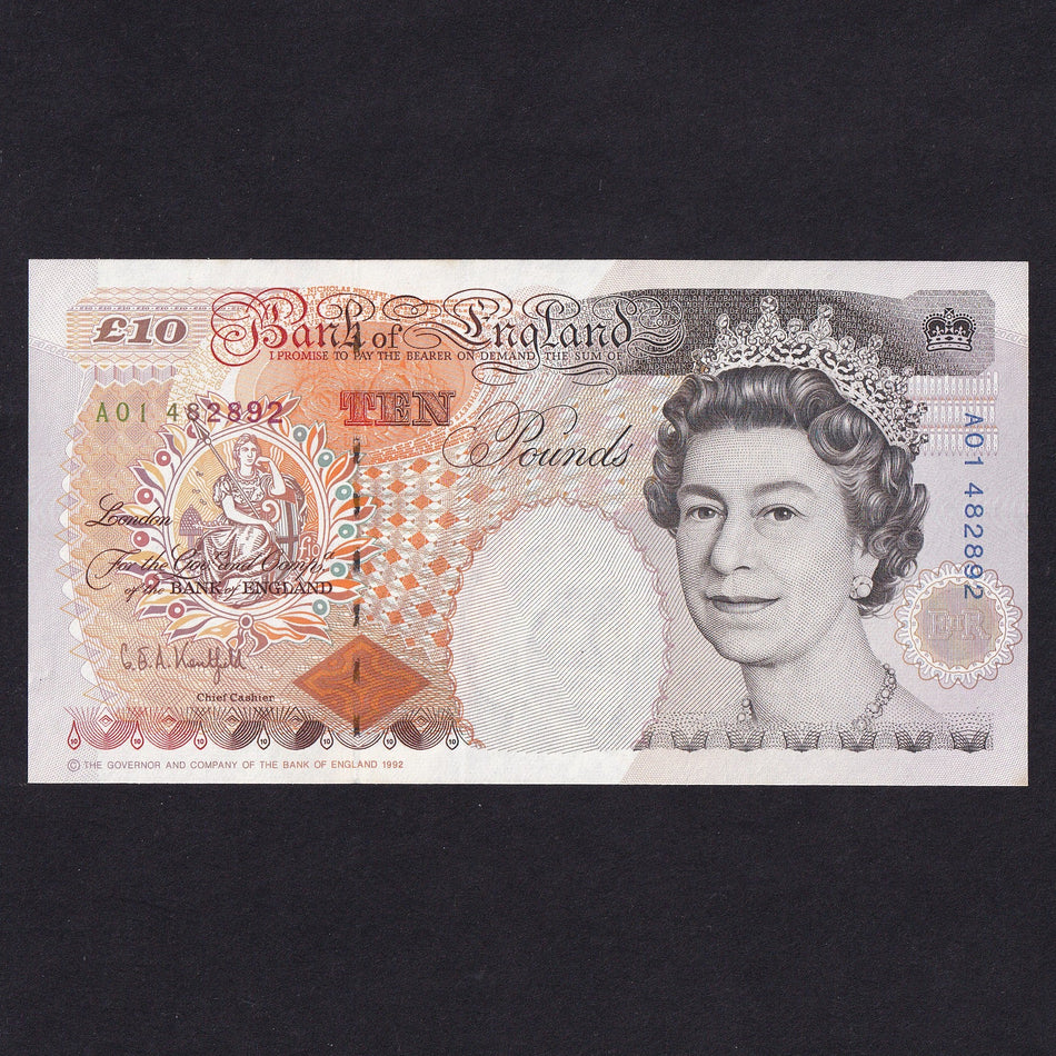 Bank of England (B366) Kentfield, £10, A01 482892, first million, UNC