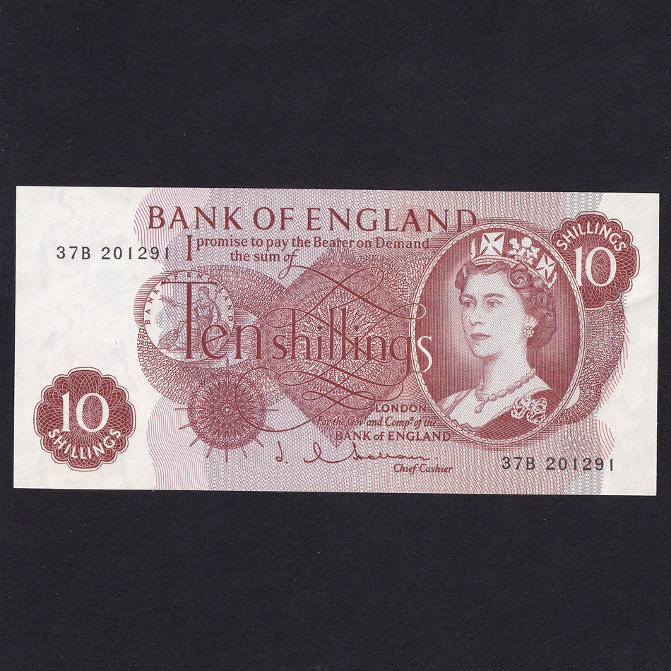 Bank of England (B295) Hollom, 10 Shillings, 37B, UNC